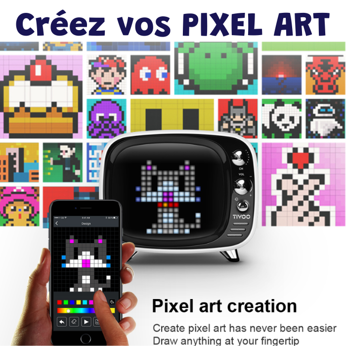 TIVOOM PIXEL ART Réveil - Enceinte - Pixels