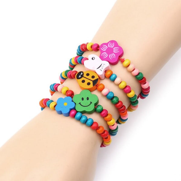 Bracelet à breloques pour enfants, mini perles colorées, bracelets