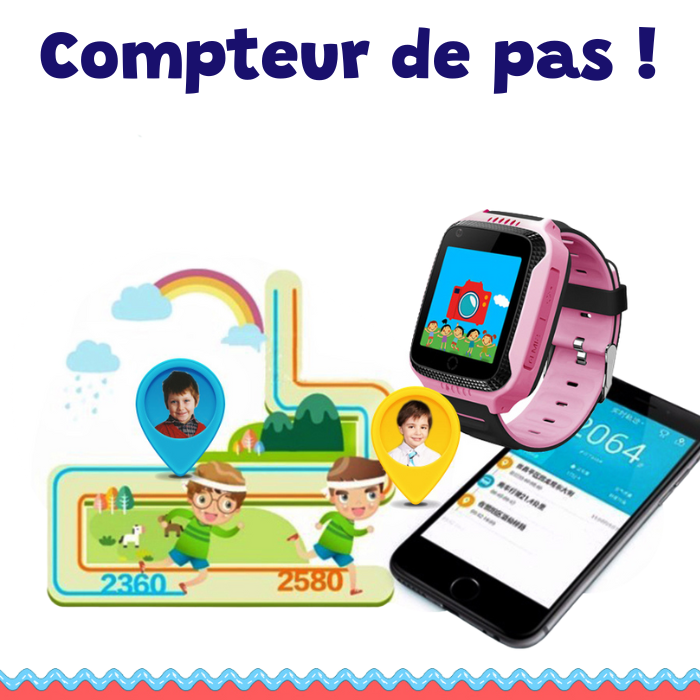 Montre Enfant Intelligente, 2G, GPS, Appels & Messages, Bouton SOS, Waterproof