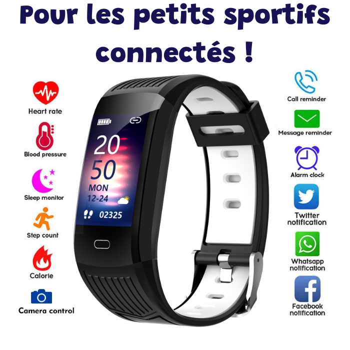 Bracelet Garçon Connecté, Bluetooth, Notification Appels & SMS, Moniteur d'Activité Physique, Waterproof