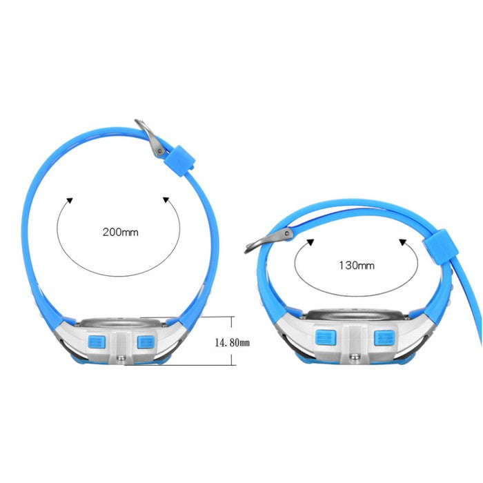 Montre Garçon Digitale avec Bracelet en Silicone Bleu et Boîtier Blanc et Bleu