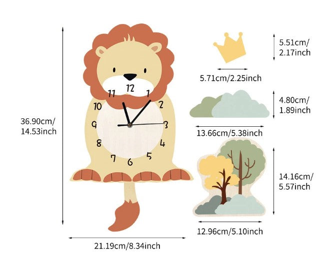 Horloge Murale Enfant Roi Lion