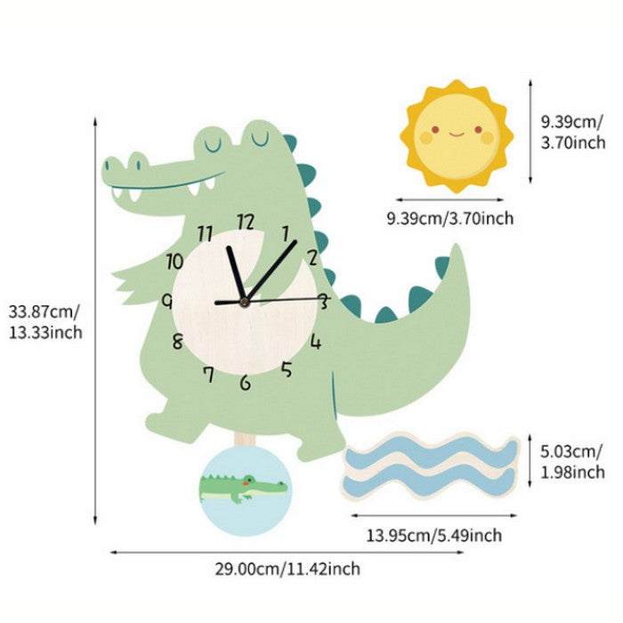 Horloge Murale Enfant Crocodile