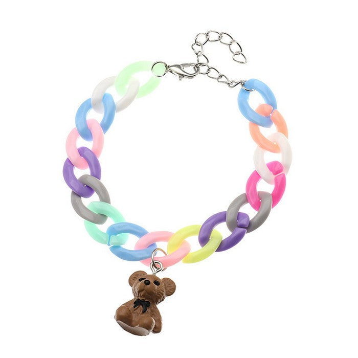 Bracelet Fille Multicolore avec Ourson Brun