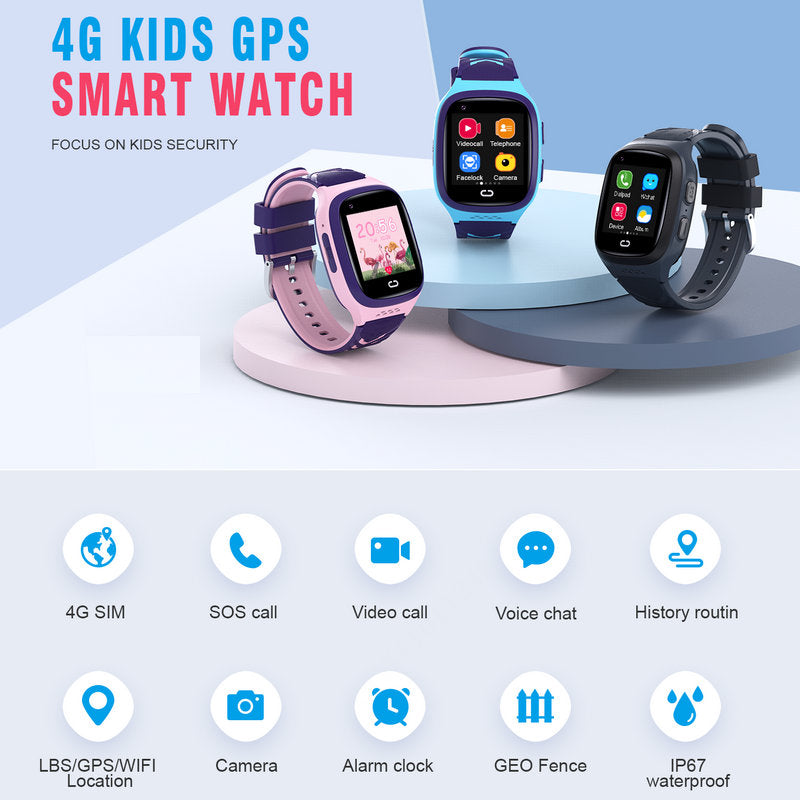 Montre connectée enfant GPS  Montre 4G téléphone avec carte SIM