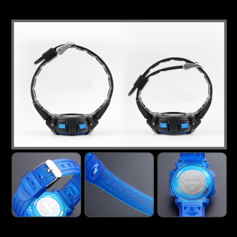 Montre Garçon Digitale avec Bracelet Silicone Bleu Marine