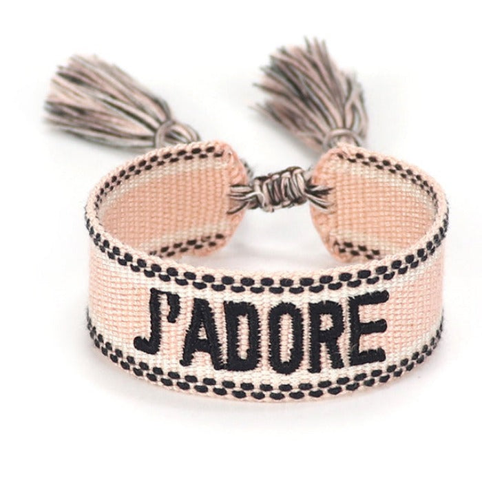 Bracelet Enfant Noir "J'ADORE"