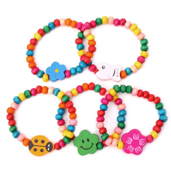 Bracelets Enfant Perles Multicolores (Lot de 5 Bracelets)